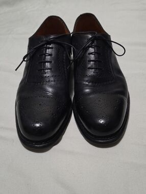 Santoni Navy Cap-Toe Brogue Oxfords